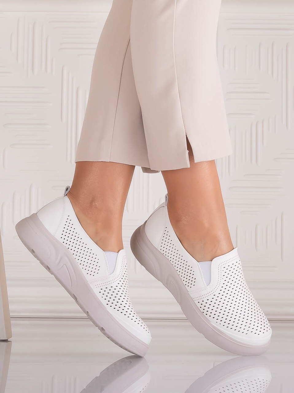 Pantofi dama Casual Albi din Piele Ecologica Nilasa - imagine 2