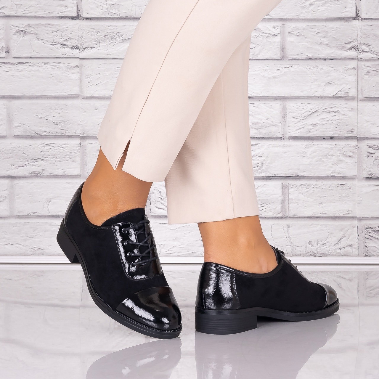 Pantofi dama casual Negri piele ecologica Intoarsa Maisie Torrenia - 1 | YEO