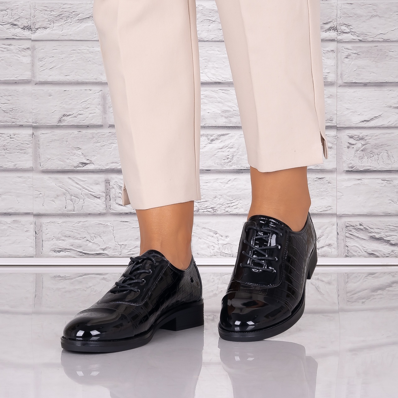 Pantofi dama casual Negri piele ecologica Maisie - 3 | YEO