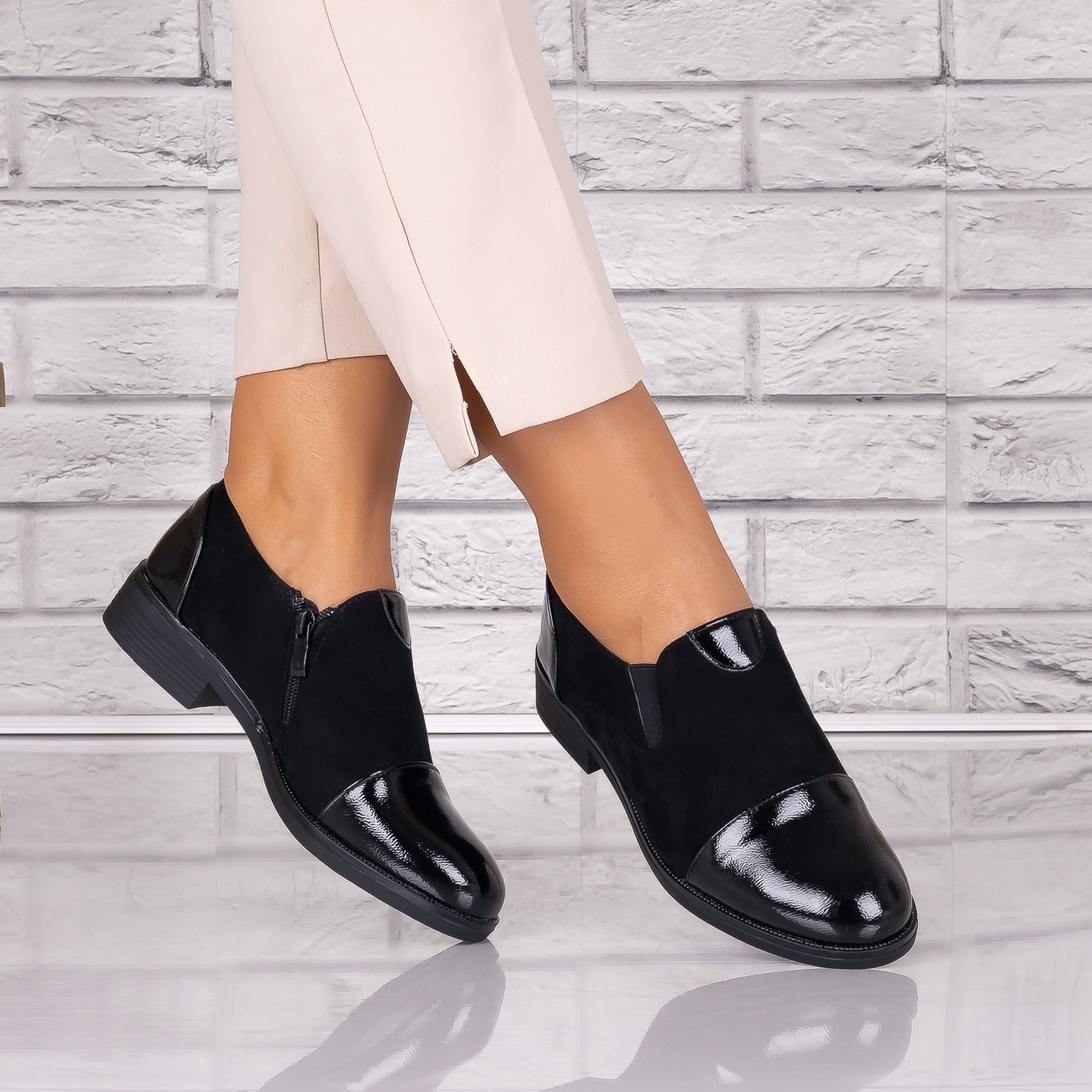 Pantofi dama casual Negri piele ecologica Manise - 1 | YEO