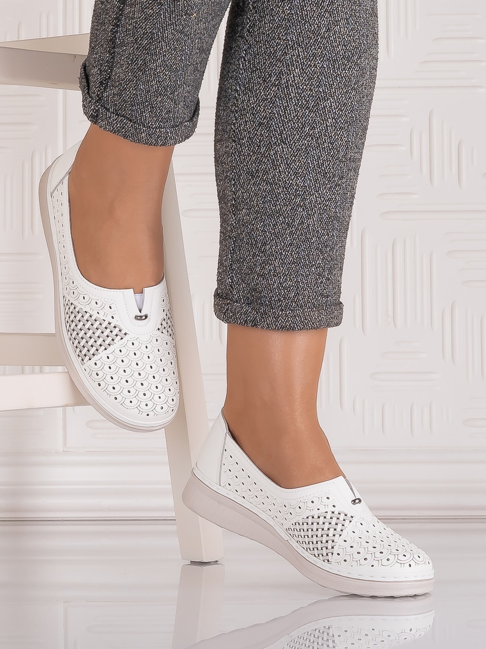 Pantofi casual Albi dama din Piele Ecologica Amosa - imagine 3