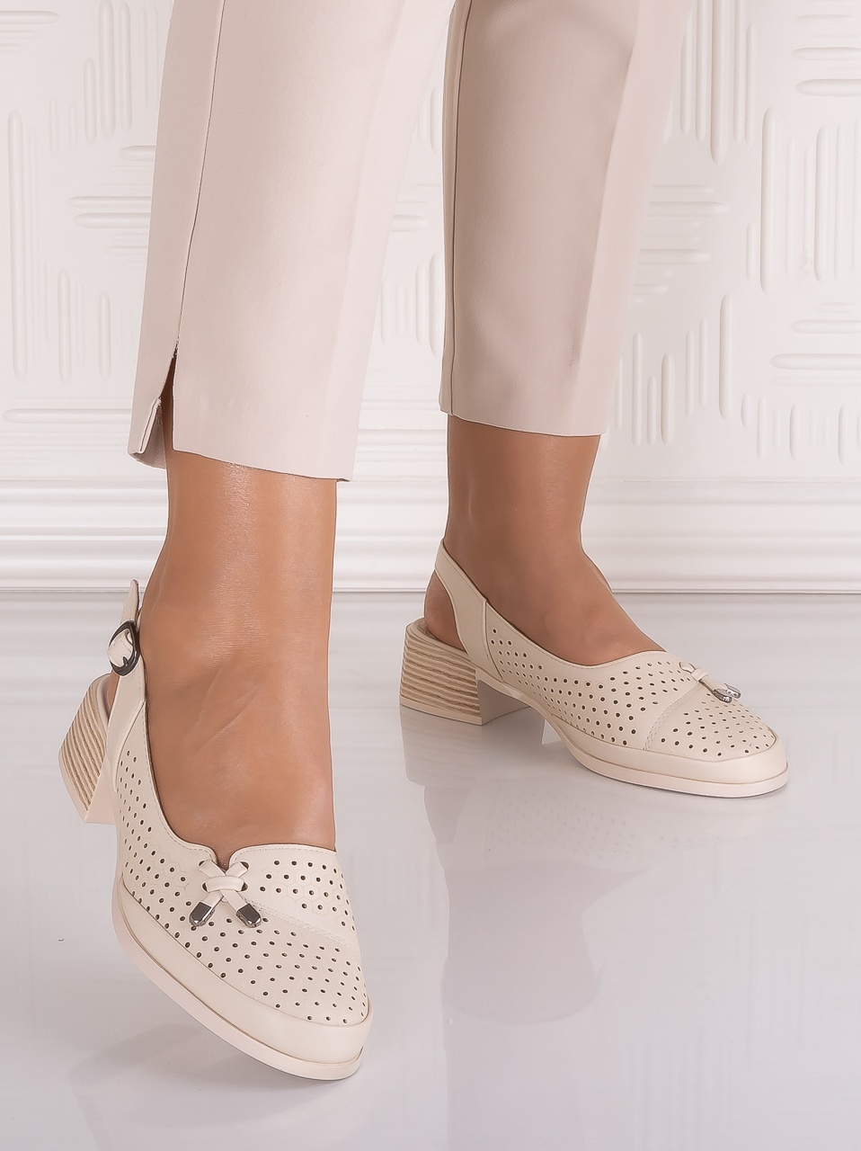 Pantofi casual Negri dama din Piele Ecologica Irinelea - imagine 4