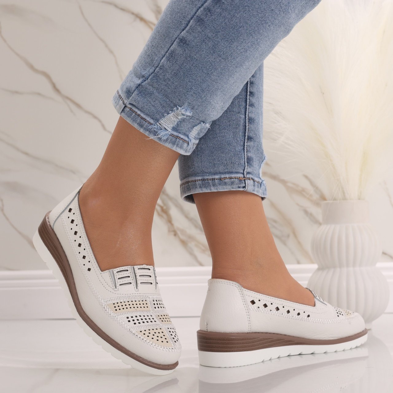 Pantofi dama casual Albi din Piele Naturala Saina - 1 | YEO