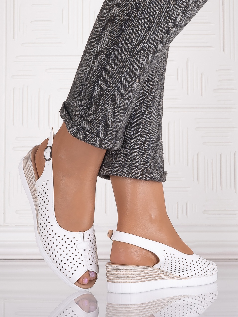 Sandale casual Albe dama din Piele Ecologica Seliorra - imagine 5