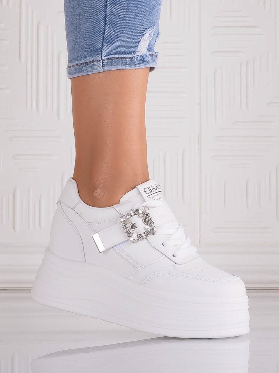 Sneakers dama cu platforma Albi din Piele Ecologica Alorna - imagine 3