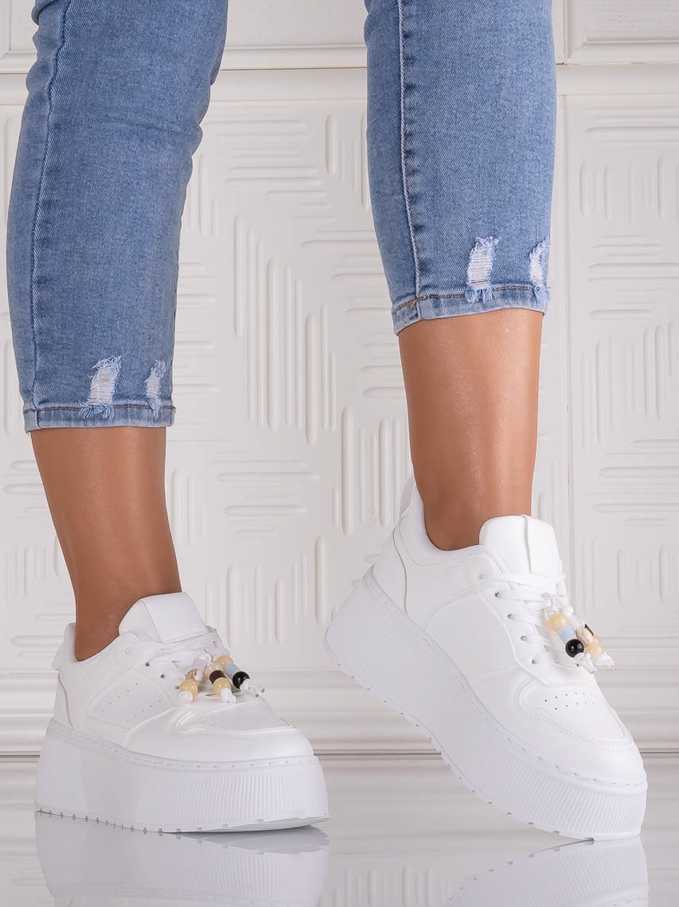 Sneakers dama cu platforma Albi din Piele Ecologica Arenia - imagine 5