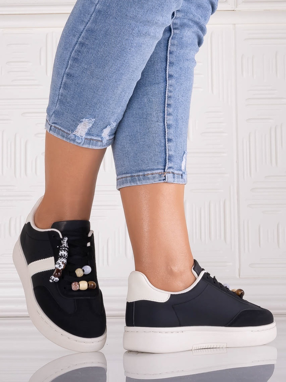 Adidasi dama Negri din Piele Ecologica Salvora - YIYI - imagine 4