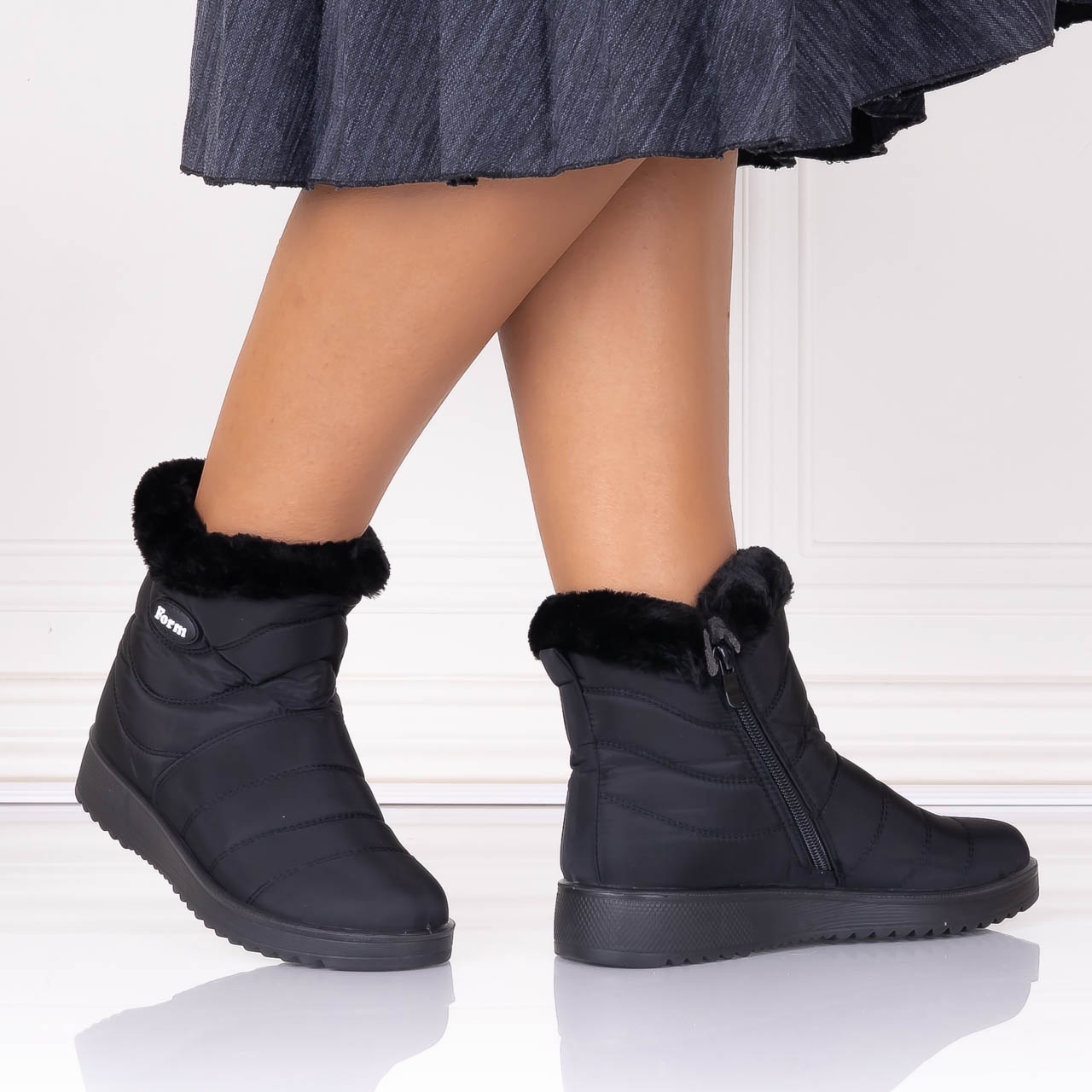 Cizme Dama Imblanite Negre din Fas Tanyana - 3 | YEO