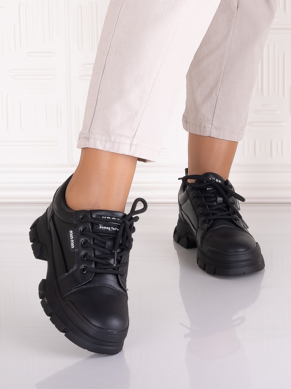 Pantofi casual Negrii dama din Piele Ecologica Astoia - imagine 4