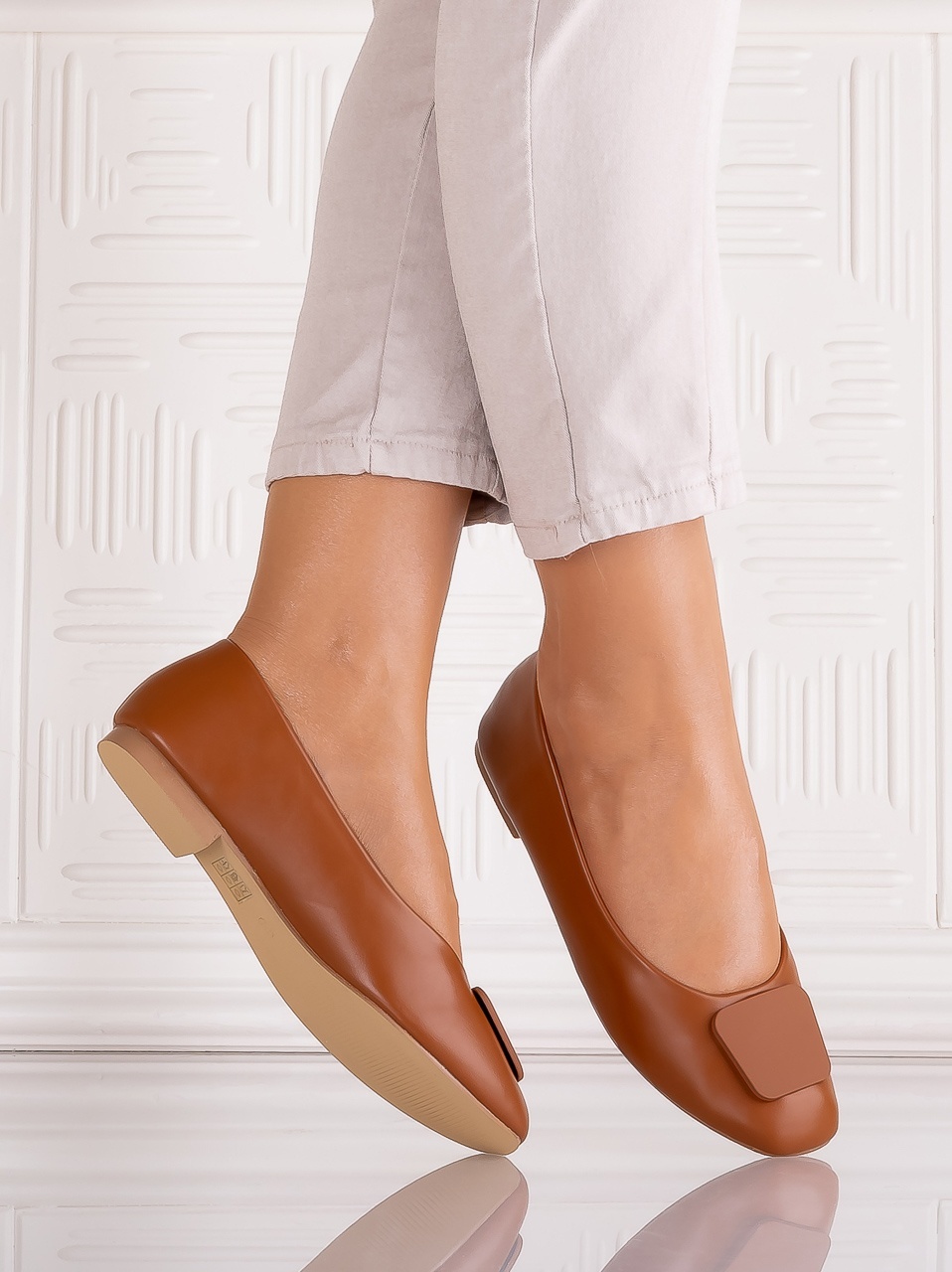 Pantofi dama Caramel din Piele Ecologica Yolandia - imagine 2