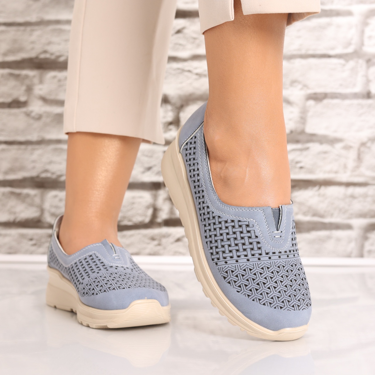 Pantofi dama casual Albstri din Piele Ecologica Sonita