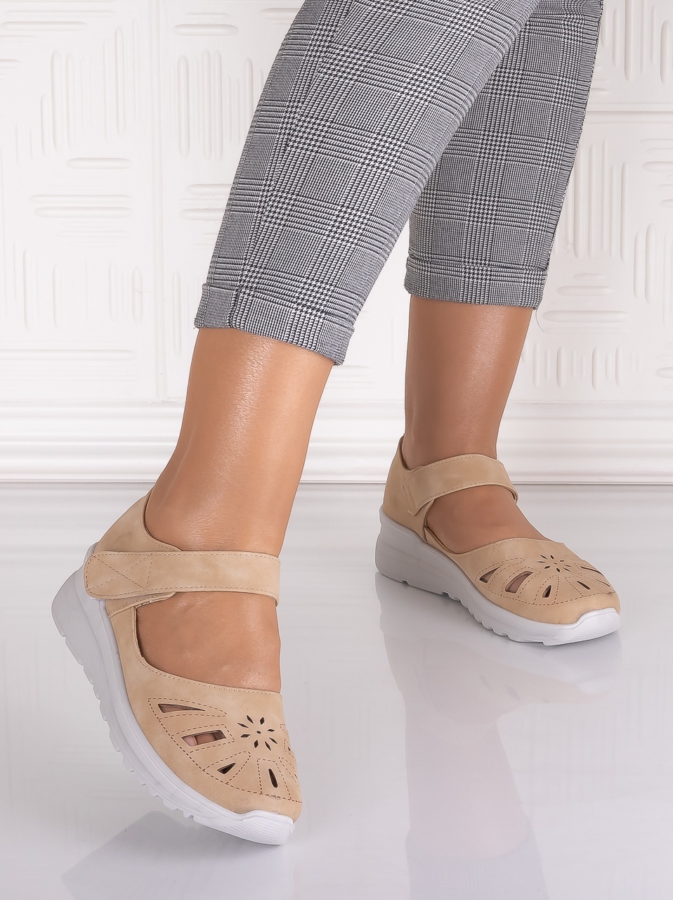 Pantofi dama casual Kaki din Piele Ecologica Yosama - imagine 5