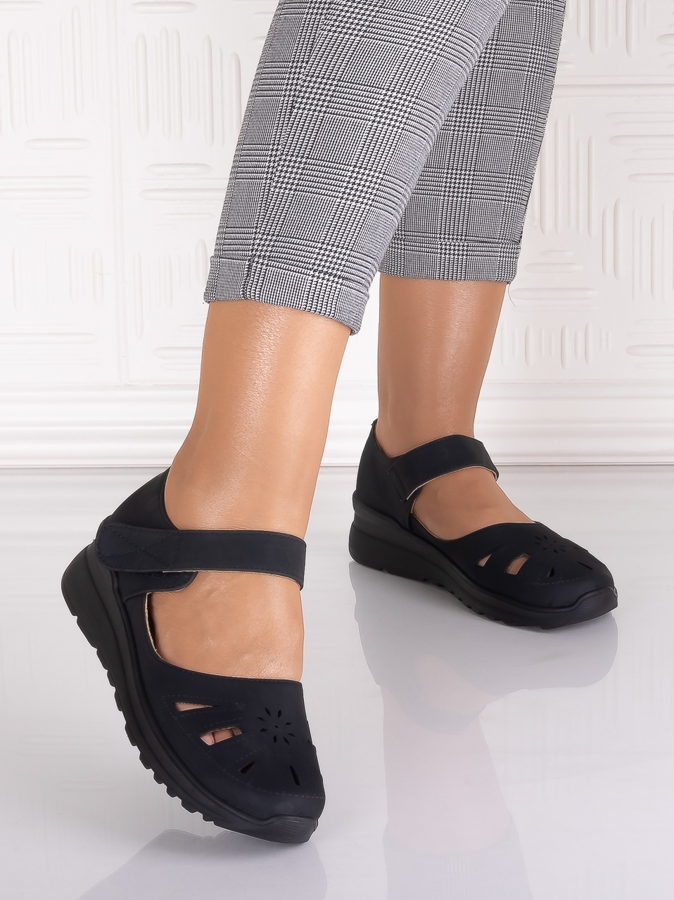 Pantofi dama casual Negrii din Piele Ecologica Yosama - imagine 6