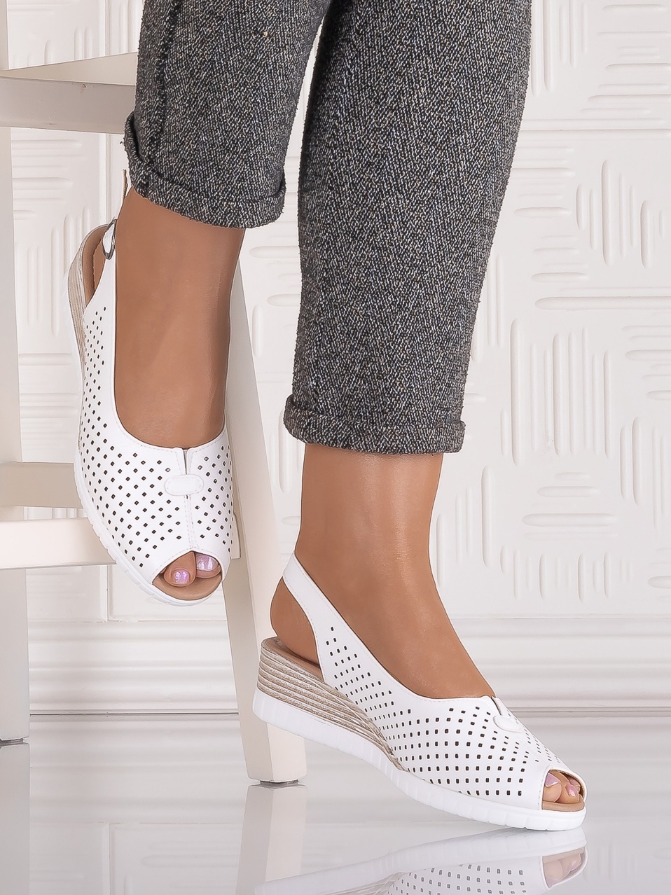 Sandale casual Albe dama din Piele Ecologica Seliorra - imagine 3