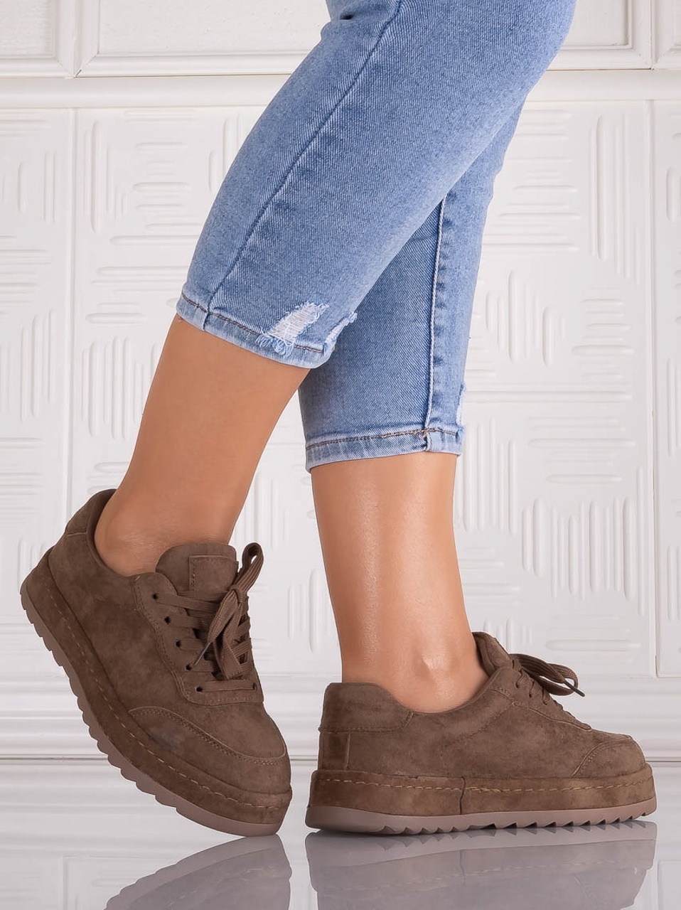 Sneakers dama Maro din Piele Ecologica Intoarsa Daliva - imagine 4