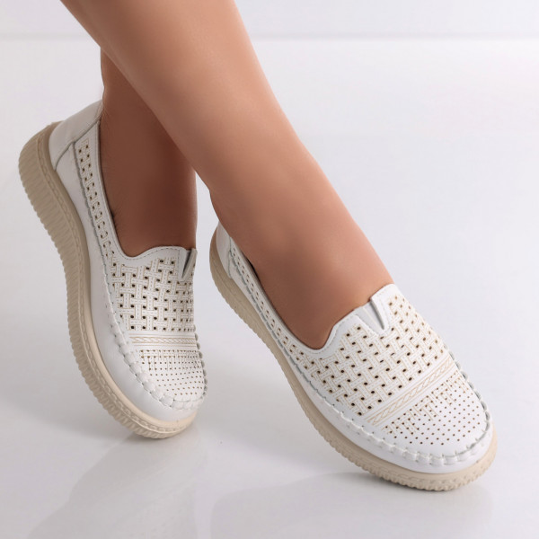 Γυναικεία casual παπούτσια Λευκό Οικολογικό Δέρμα Garena