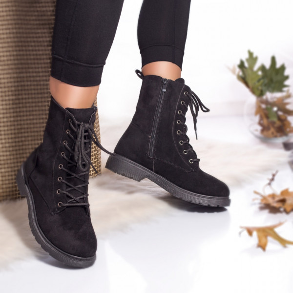Γυναικείες μπότες eco leather lined valeria μαύρο