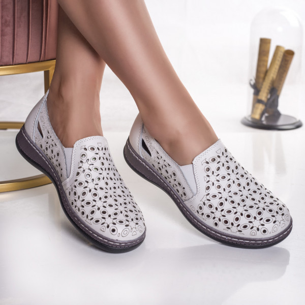 Κυρίες casual λευκά φυσικά δερμάτινα παπούτσια juiter