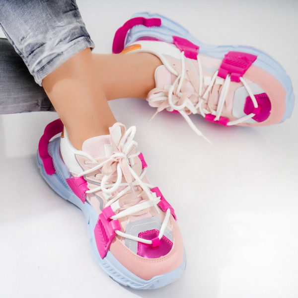Μπλε ροζ γυναικεία sneakers από Yuvan Textile