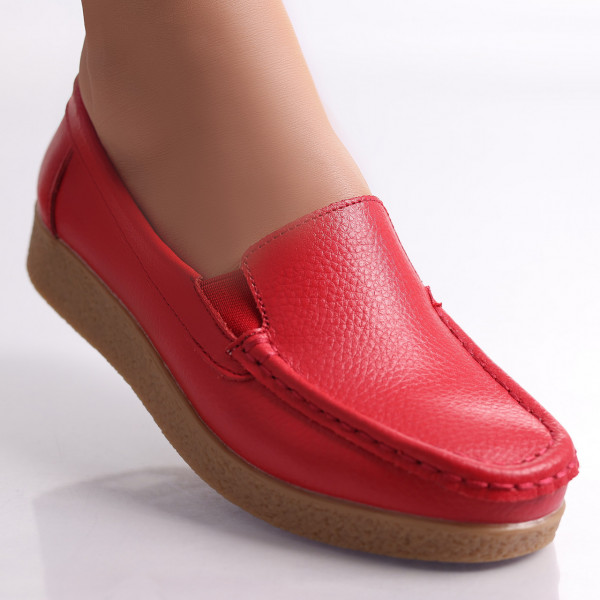 Дамски ежедневни обувки Червена естествена кожа Danina