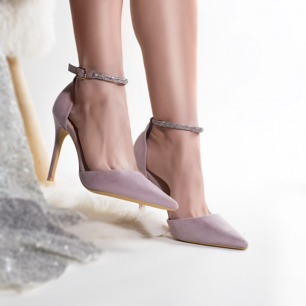 Дамски обувки от еко велур розово tolib