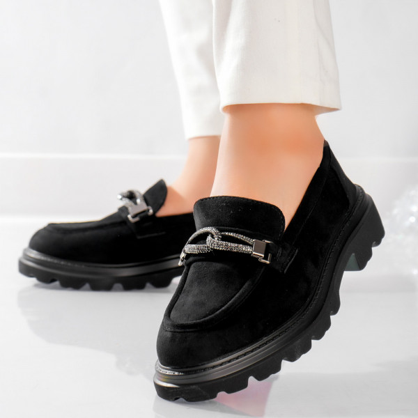 Gesa Дамски ежедневни обувки Black Eco Leather Turned Gesa
