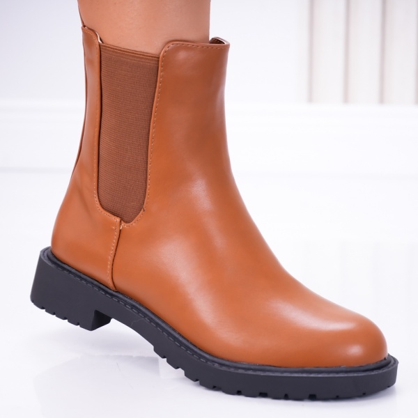 Ghete dama Camel din Piele Ecologica Sanin