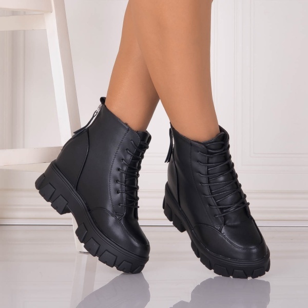 Ghete Dama Imblanite Negre din Piele Ecologica Arizora