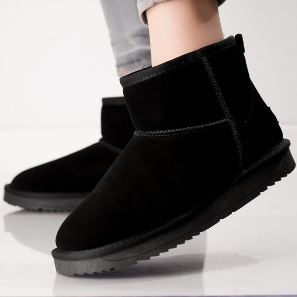 Janosi Ladies Μαύρες μπότες από φυσικό δέρμα με περιτύλιγμα