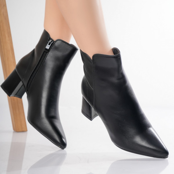Maneon Γυναικείες μαύρες μπότες Eco Leather