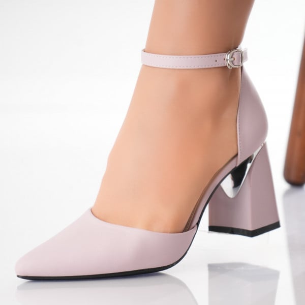 Oriana Дамски обувки с лилав ток от екологична кожа