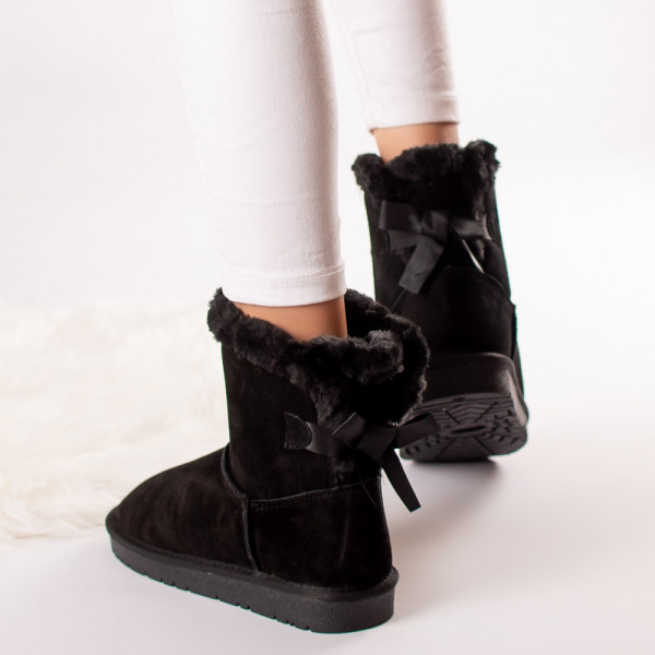 Γυναικείες μπότες φυσικό δέρμα rita μαύρο παραγεμισμένο