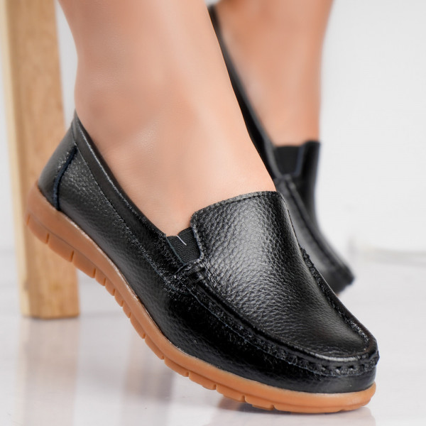 Κυρίες Casual Παπούτσια Μαύρο Φυσικό Δέρμα Comoi