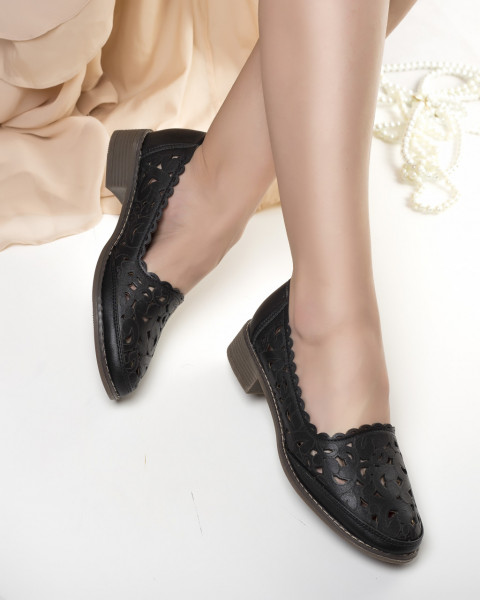 μαύρα γυναικεία παπούτσια από δέρμα ripana eco