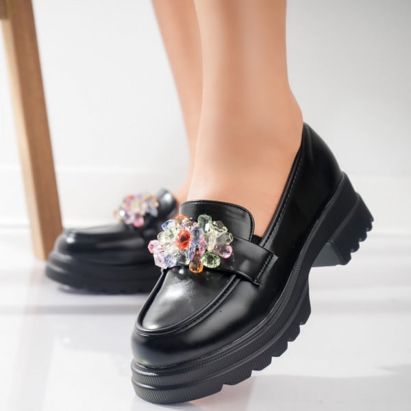 Дамски ежедневни обувки Черни в екологична кожа Proda