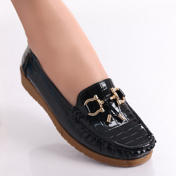 Дамски ежедневни обувки Black Ecological Leather Laced Carilla