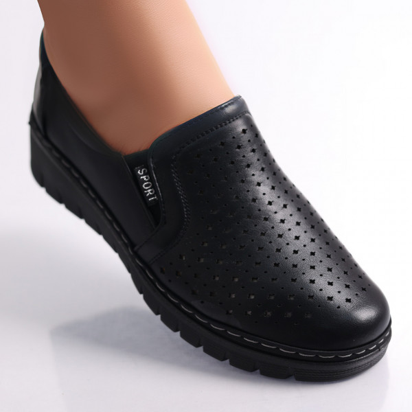 Дамски ежедневни обувки Black Ozel Ecological Leather