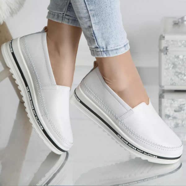 Casual παπούτσια ilda λευκό φυσικό δέρμα