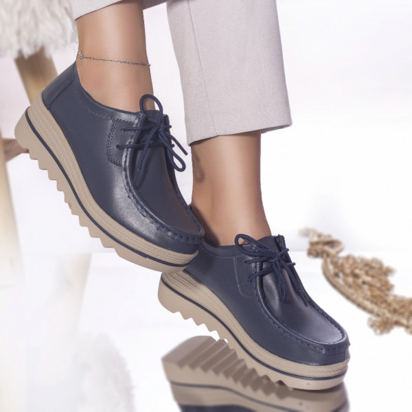 Casual παπούτσια xiulan φυσικό δέρμα ναυτικό μπλε