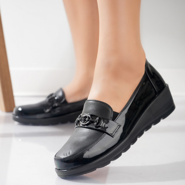 Klodi Дамски ежедневни черни обувки от екологична кожа
