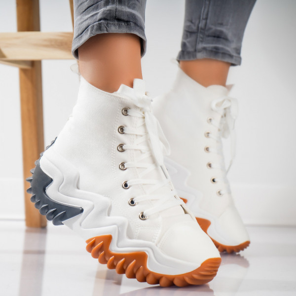 Ladies' Sneakers White Textile Panza Bogy