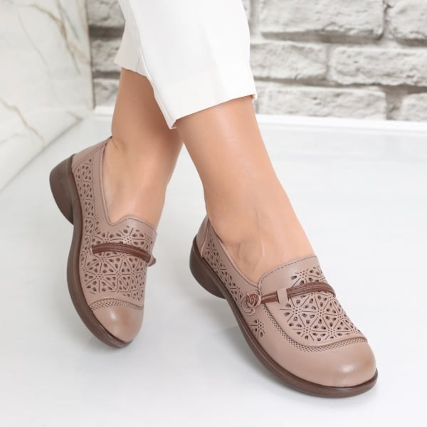 Pantofi dama casual Kaki din Piele Ecologica Suhana