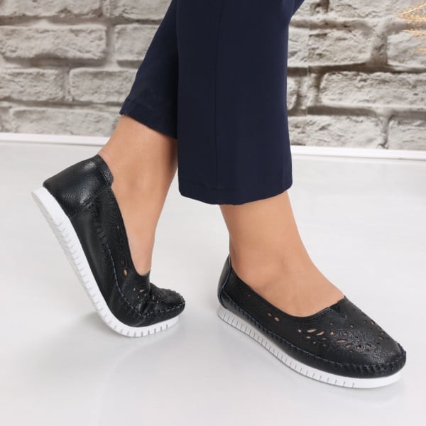 Pantofi dama casual Negri din Piele Naturala Iliana