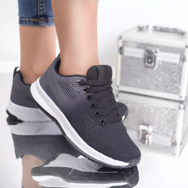 Pantofi sport claire negru textil