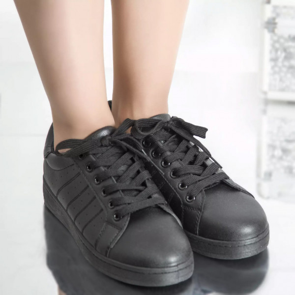 Pantofi sport latisha negru piele ecologica
