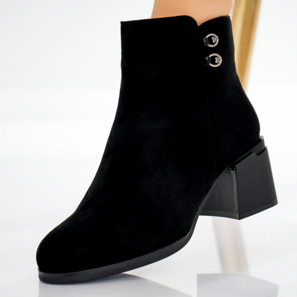Sinza Μαύρες γυναικείες μπότες από δέρμα Eco