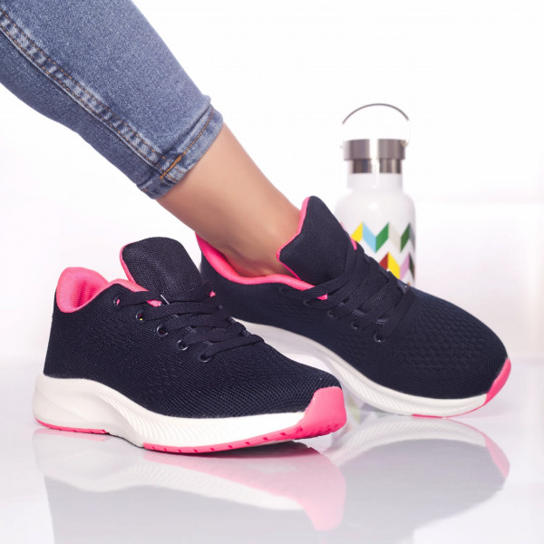 Αθλητικά παπούτσια cezara textile navy-blue-pink