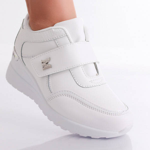 Γυναικεία αθλητικά παπούτσια πλατφόρμας Λευκό Eco Leather Bareni