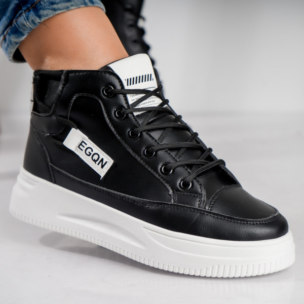 Γυναικεία αθλητικά παπούτσια Black-white Ecological Leather Otera
