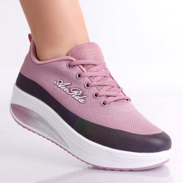 Γυναικεία ροζ/λευκά αθλητικά παπούτσια από την Textil Riana